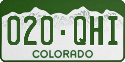 CO license plate 020QHI