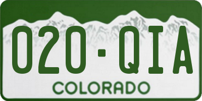 CO license plate 020QIA