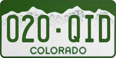 CO license plate 020QID