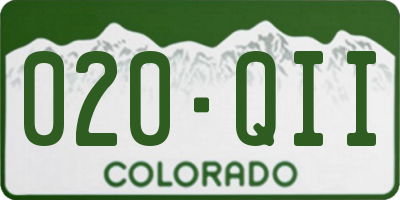 CO license plate 020QII
