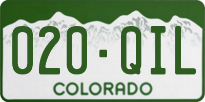 CO license plate 020QIL