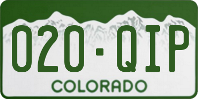 CO license plate 020QIP