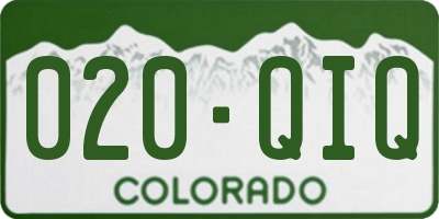 CO license plate 020QIQ