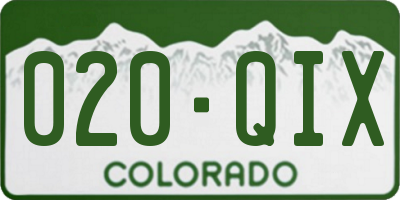 CO license plate 020QIX