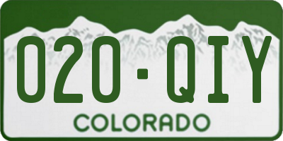 CO license plate 020QIY