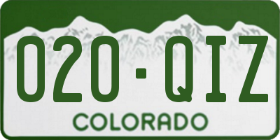 CO license plate 020QIZ