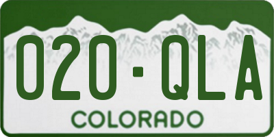 CO license plate 020QLA