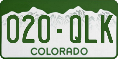 CO license plate 020QLK