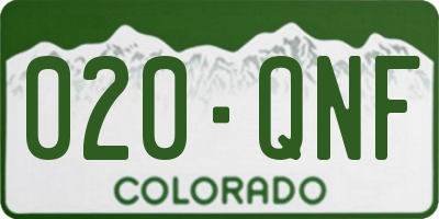 CO license plate 020QNF