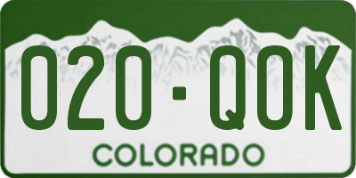 CO license plate 020QOK