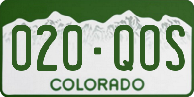 CO license plate 020QOS