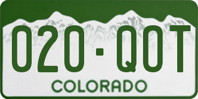 CO license plate 020QOT