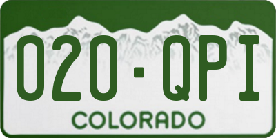 CO license plate 020QPI