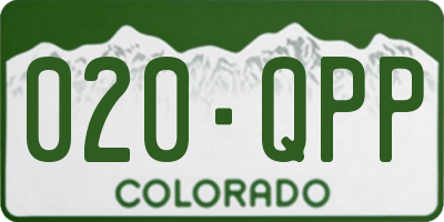 CO license plate 020QPP