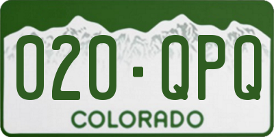 CO license plate 020QPQ