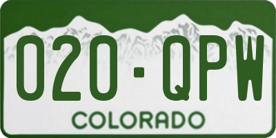 CO license plate 020QPW
