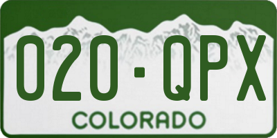 CO license plate 020QPX