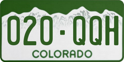 CO license plate 020QQH