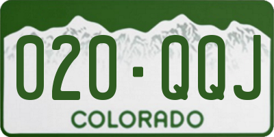 CO license plate 020QQJ