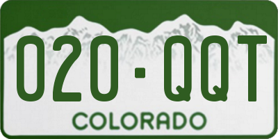 CO license plate 020QQT