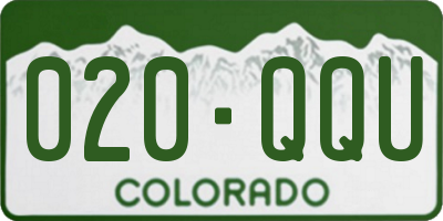 CO license plate 020QQU