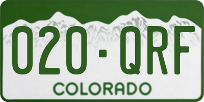 CO license plate 020QRF