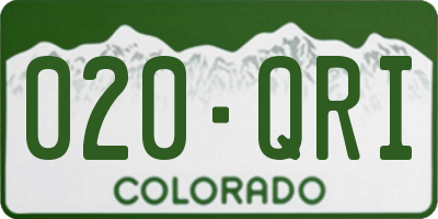 CO license plate 020QRI