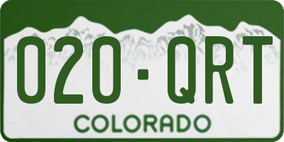 CO license plate 020QRT