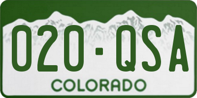 CO license plate 020QSA