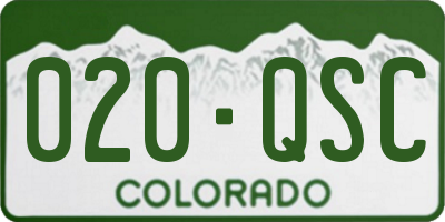 CO license plate 020QSC