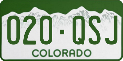 CO license plate 020QSJ