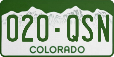 CO license plate 020QSN