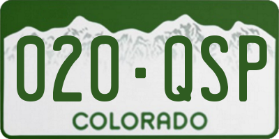 CO license plate 020QSP