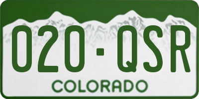 CO license plate 020QSR