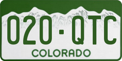CO license plate 020QTC