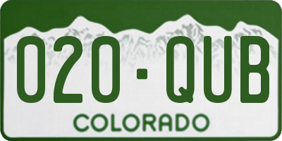 CO license plate 020QUB