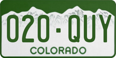 CO license plate 020QUY
