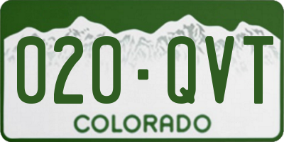 CO license plate 020QVT