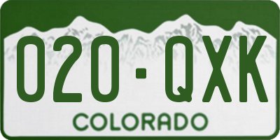 CO license plate 020QXK