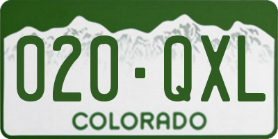 CO license plate 020QXL