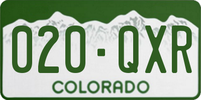 CO license plate 020QXR