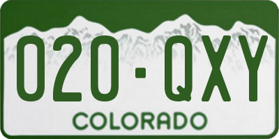 CO license plate 020QXY