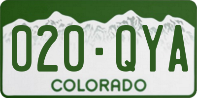 CO license plate 020QYA
