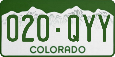 CO license plate 020QYY