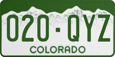 CO license plate 020QYZ