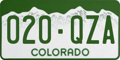 CO license plate 020QZA