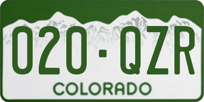 CO license plate 020QZR