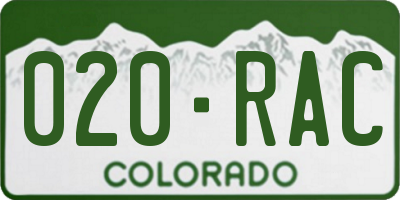 CO license plate 020RAC