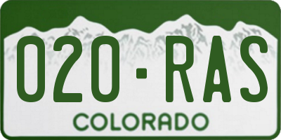 CO license plate 020RAS