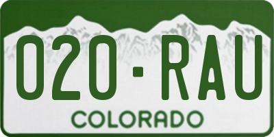 CO license plate 020RAU